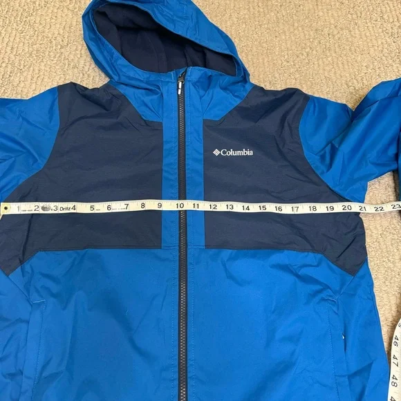 Columbia Jacket Coat Omni Tech Hood Fleece Lined Size XL Blue